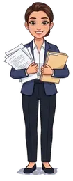Eva holding the client&rsquo;s documents for the month